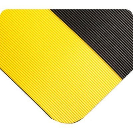 TENNESEE MAT CO Wearwell Corrugated Switchboard Matting 5/8in Thick 3' x 5' Black/Yellow Border 720.58x3X5BYL